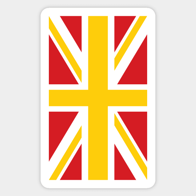 Liverpool Red White Yellow Union Jack Flag Sticker by Culture-Factory